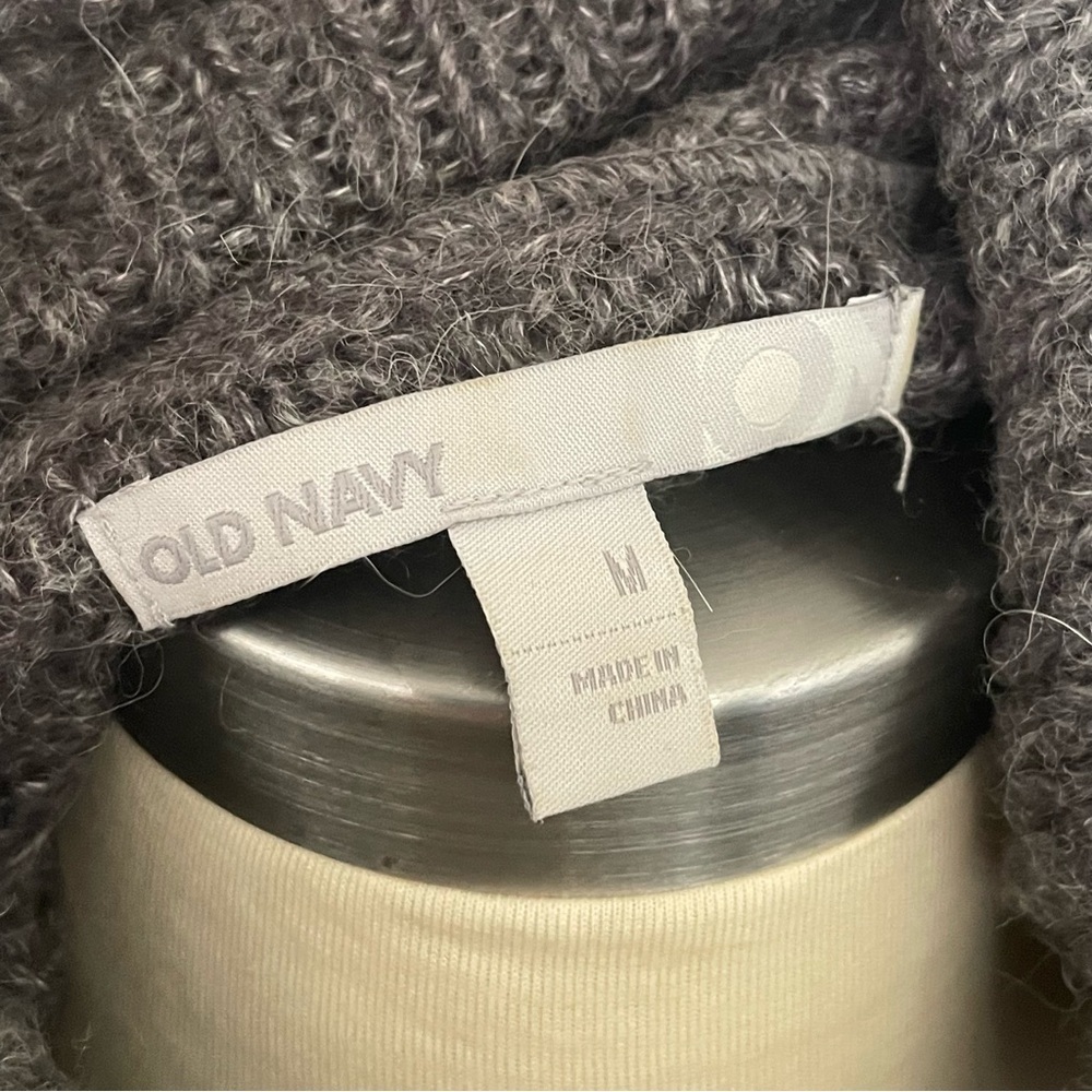 $10 SALE Knit Sweater Cowl Neck 3/4 Sleeve Winter Holiday Med-Dark Gray SzM - Picture 8 of 11